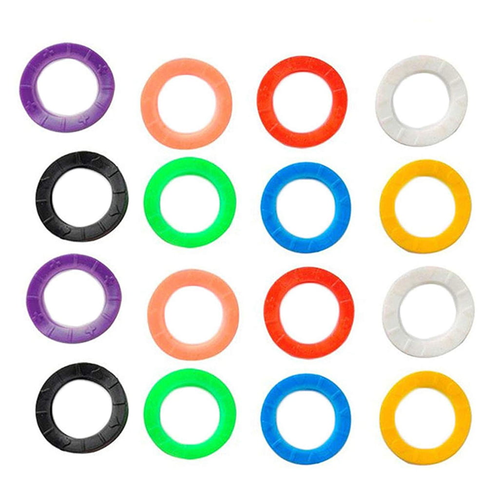 RTPUYTR 80 Pieces Colorful Key Caps Rubber Key Identifier Rings for House Key