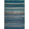 thumbnail image 1 of Kensington Stripes Abstract Pattern Area Rug Carpet in Blue Ivory, 4x6 (3'11" x 5'7", 120cm x 170cm), 1 of 5