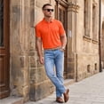 thumbnail image 5 of Men's Polo Shirt Short Sleeve Collared Button Placket Classic Fit Lightweight Casual Golf Polo Shirt, 5 of 7