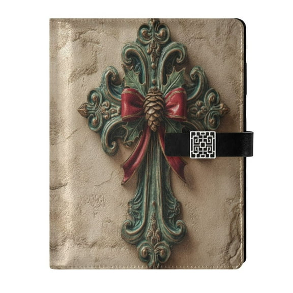 Leather Planner Leather Notebook Notebook Journal Binder Design Pen Pocket Design Convenient for Storage Christmas Cross Beautiful