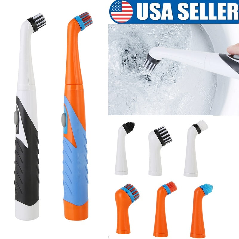 4 in 1 Electric Super Sonic Scrubber Cleaning Brush Home Bathroom Kitchen Tool C