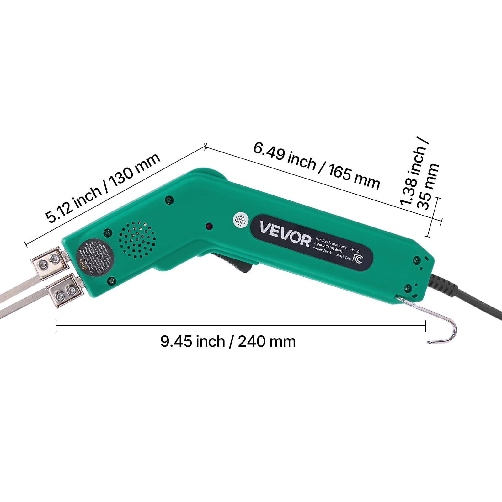 VEVOR Hot Knife Foam Cutter, 200W Electric Foam Cutting Tool, 122℉ - 932℉ Adjustable Styrofoam Cutter with 6" & 8" Cutting Blades for KT Board, Polyethylene, Sponge, Rubber - Tool Box Included