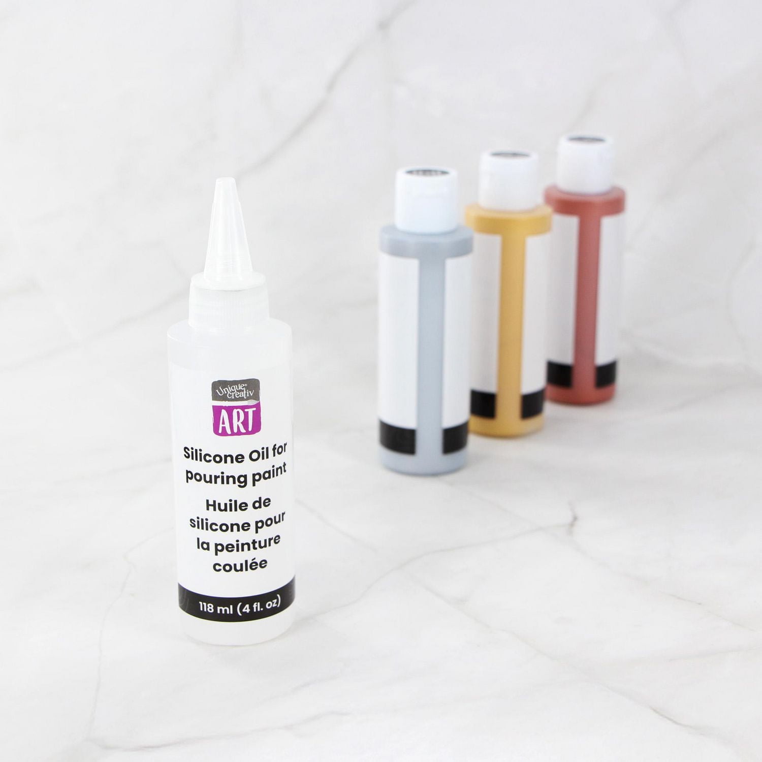 UNIQUE CREATIV ART Silicone Oil — 118 mL (4 fl oz) Additive for Fluid‑Art Cells