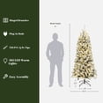 thumbnail image 3 of LuxenHome 7 Ft Snow Flocked Full Artificial Christmas Tree with Lights, Prelit Christmas Tree with Metal Stand, 3 of 9