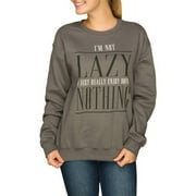 Juniors' Sarcastic Graphic Crewneck Pullover Sweater