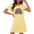 thumbnail image 5 of ABPWLY Chemise de Nuit Courte Surdimensionnée pour Femmes Mode Imprimé Poitrine Manches Courtes Robe de Nuit Jaune Offres de Liquidation Cadeaux Liquidation d'Hiver, 5 of 5