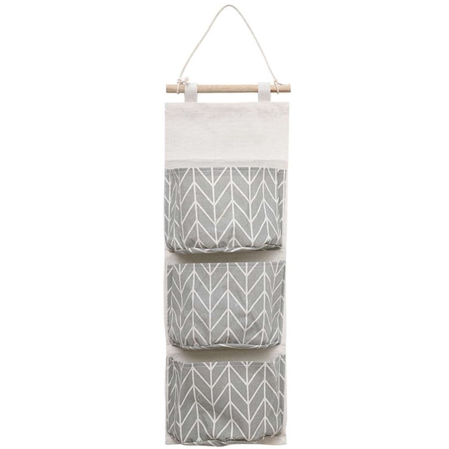 Kearding Bolsa de almacenamiento organizadora para colgar en la pared de 3 rejillas que contiene juguetes bolsa de bolsillo de decoración 2019 Almacenamiento y organización del hogar gris Kearding JJ13863-03