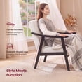 thumbnail image 5 of OMNIBERG Mid-Century Modern Accent Chair, Upholstered Armchair with Solid Wood Frame, Comfort Reading Chair Lounge Chair for Living Room Bedroom Sunroom, White, 5 of 7