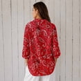 thumbnail image 5 of Women's Long Sleeve Button Down Shirt Casual Printed Blouse, 5 of 5