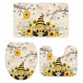 thumbnail image 2 of Bees Dwarfs Bathroom Rugs Set Yellow Sunflowers Branch Spring Flower Plant Vintage Non Slip Absorbent Soft Bath Mats 3 Piece Set with Bathroom Rug, U-Shaped Floor Mat, Toilet Seat Cover Small Size, 2 of 9