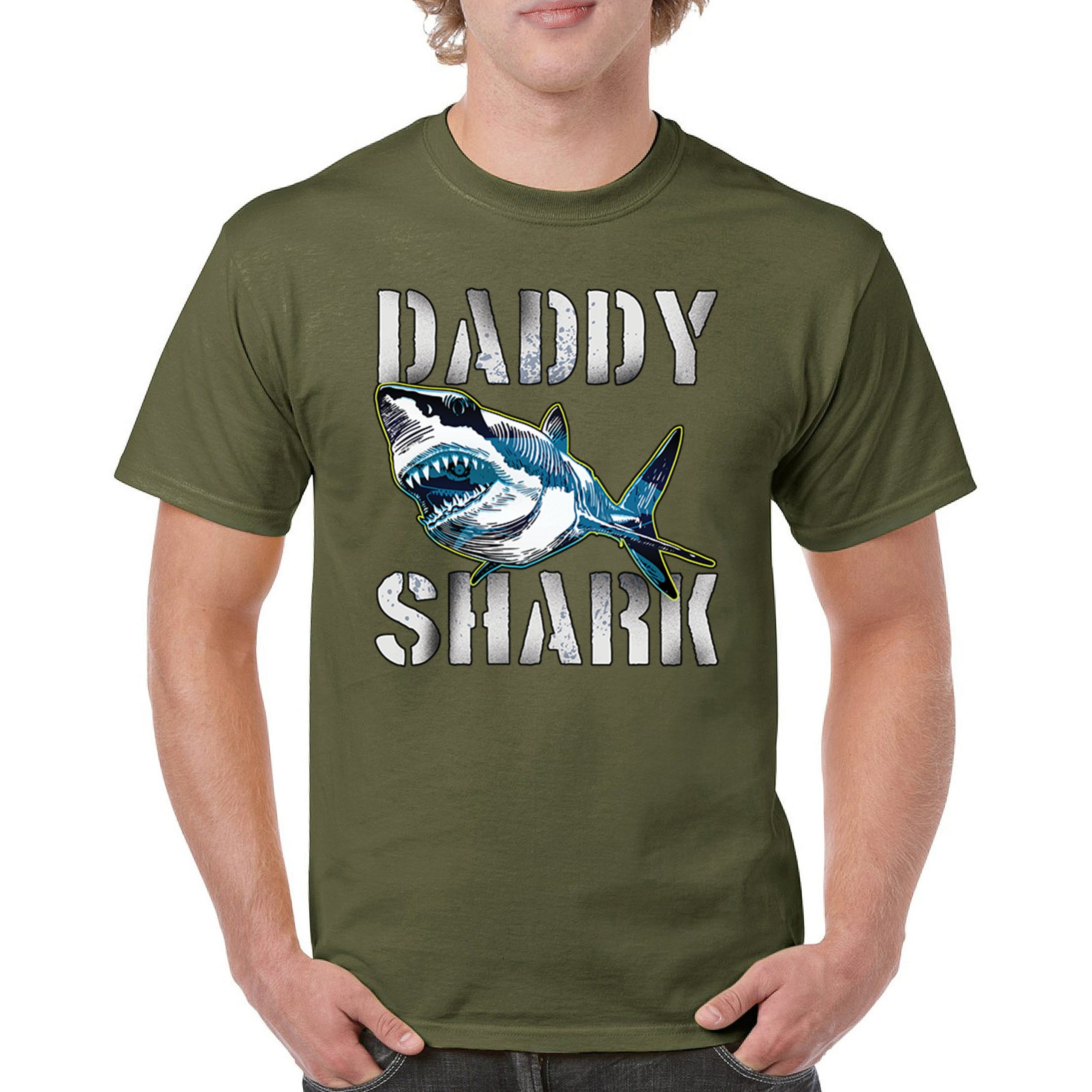 Tee Hunt Daddy Shark Funny Father's Day T-Shirt Funny Military Green, X-Large - Walmart.com