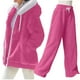 thumbnail image 2 of HongQid Womens 2 Piece Sweatsuit Set Sherpa Winter Coats Fleece Zip Up Jackets Warm Plush Hooded Plus Size Winter Coats Oversized Fuzzy Jackets with Pants, 2 of 9