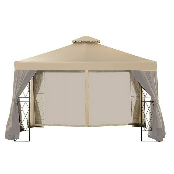 Garden Winds Replacement Canopy Top and Side Mosquito Netting Set for Kimber Valley Gazebo - Riplock 350