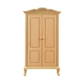 thumbnail image 3 of 2pcs 1/12 Dollhouse Wood Cabinet and Wardrobe Model Decoration Accessory DIY Pretend Play, 3 of 9