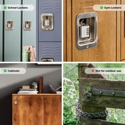 Master Lock 4-Digit Resettable Combination Padlock, Solid Metal Body, Nickel Plated Shackle, School Locker Security