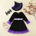 thumbnail image 5 of JLFKNG Toddler Kids Baby Girls Princess Dresses Ruffled Long Sleeve A Line Velvet Party Dress With Hats 2Pcs Outfits Sets Interested Girls Clothing, 5 of 9