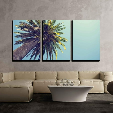 Wall26 3 Piece Canvas Wall Art Palm Tree In Retro Style Orange Wall26 3 Piece Canvas Wall Art Palm Tree In Retro Style Orange County California Modern Home Decor Stretched And Framed Ready To Hang 24 X36 X3