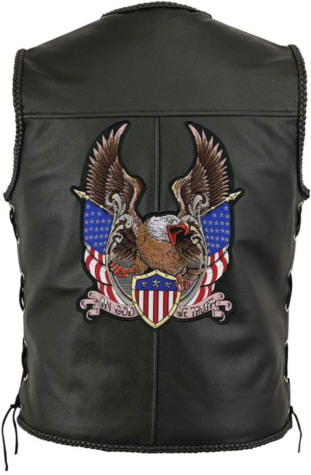 Federal Eagle Shield Patch 12.5" | US Flag Military Vet Patriotic "in God We Trust" | Embroidered Iron On Large - by Nixon Thread Co.