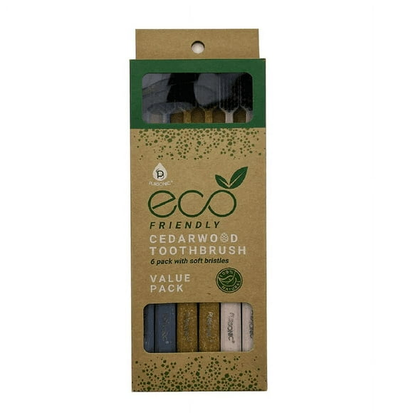 Pursonic Brosse à Dents en Cèdre 6 pk