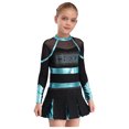 thumbnail image 1 of Oyolan Uniforme de Cheerleading pour Filles Tenues de Chef d'École Noir&Bleu Vert 8, 1 of 7