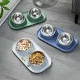thumbnail image 2 of Bols Doubles pour Chiens Alimentation pour Chats en Acier Inoxydable Bols d'Eau et de Nourriture Distributeur Incliné Surélevé Accessoires pour Animaux en Liquidation, 2 of 6