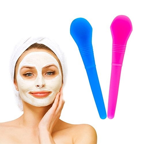 Face Mask Brush, 2 piece Silicone Face Mask Brush, Soft Silicone Facial