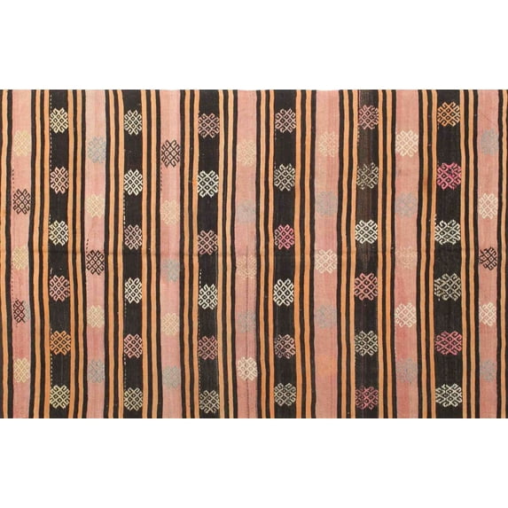 Ahgly Company Machine Washable Indoor Rectangle Contemporary Bakers Brown Area Rugs, 8' x 10'