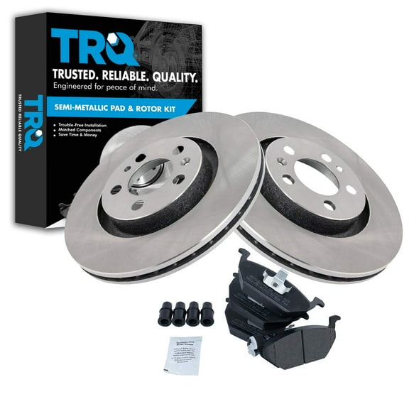 TRQ Front Brake Pad & Rotor Kit Brake Pads Brake Rotor Semi-Metallic Fits Select 2000-2010 Volkswagen Beetle 2000-2006 Golf 2000-2005 Jetta