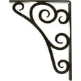 thumbnail image 4 of Ekena Millwork 1 1/2"W x 7 1/2"D x 10"H Tristan Wrought Iron Bracket, (Single center brace), Antiqued Warm Silver, 4 of 8