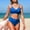 Blue, variant on Women's Bikini Set - Sporty Racerback Self Tie Two Piece Swimwear Bathing Suit