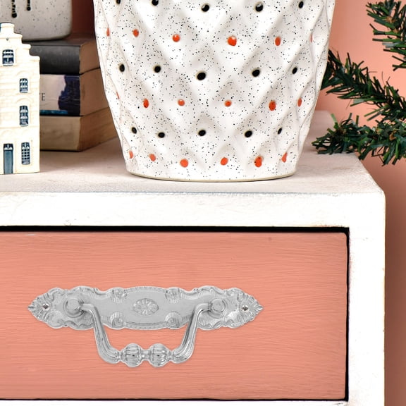 WRISTBIQUE 4-Pack Plated Zinc Alloy Pull Handles for Cabinets and Drawers, Vintage Style Decorative Furniture Hardware