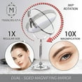 thumbnail image 4 of MIRRORVANA Large Double Sided 10X and 1X Magnifying Makeup Mirror with Stand in Gift Box, 15-Inch Height and 8-Inch Wide, 4 of 8