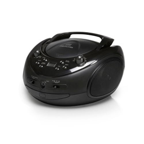 Bluetooth CD/MP3 Boombox AM/FM Tuner with Digital Display Memorex MP3451BLK Black Refurbished 