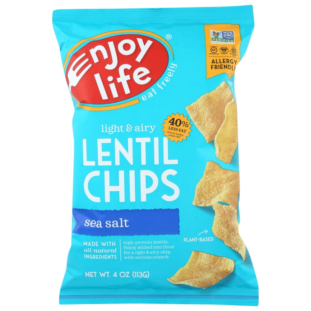 Enjoy Life Plentils Original Sea Salt Lentil Chips, 4 oz, (Pack of 12