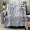 thumbnail image 2 of Grey White Christmas Blanket Soft Cozy Warm Throw Blanket for Couch, Plush Fuzzy Flannel Fleece Blankets for Sofa, Xmas Tree Snowflake Forest Bed Blankets Lightweight Gifts for Women, 32"x48", 2 of 9