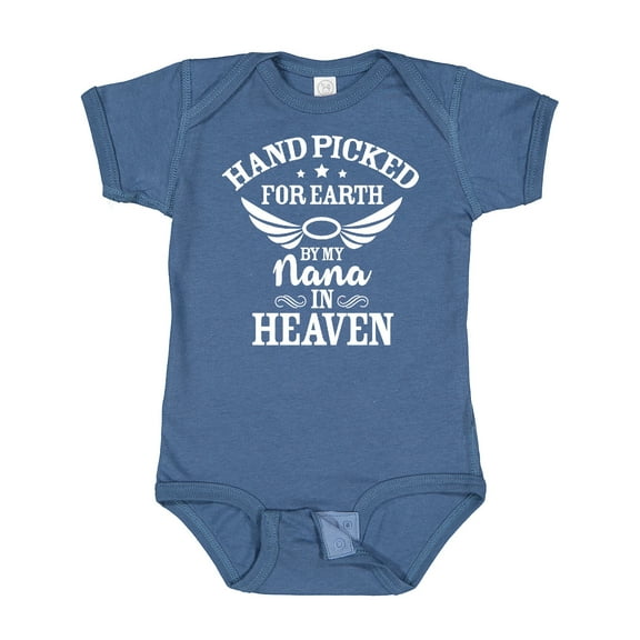 Inktastic Handpicked for Earth by My Nana in Heaven with Angel Wings Boys or Girls Baby Bodysuit