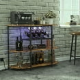 thumbnail image 6 of imerelez Industrial Wine Bar Cabinet for Liquor and Glasses, Farmhouse Wood Coffee Cabinet with Power Socket and LED Light 3 Tiers Coffee Bar Table Wine Rack Liqour Bar for Home Kitchen, 6 of 7