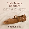 thumbnail image 5 of Cushionaire Weston Hand Woven Ballerina Flats for Women – Faux Leather Mary Jane Shoes Women Footwear with Adjustable Braided Strap, 5 of 16
