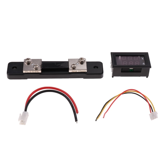 Amperímetro Del Voltímetro DC 0-100V 50A Indicador De Medidor De Voltios De Amperios Digitales Derivación Cola Amperímetro del voltímetro digital