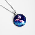 thumbnail image 4 of Flamingo Women's Round Glass Pendant Necklace, 4 of 5