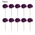 thumbnail image 3 of Toystoory 10 piezas de flores artificiales, flores de Gerbera, plantas falsas, ramo de simulación, Navidad, hogar, jardín, oficina, flores DIY Decoración Morado oscuro Toystoory HA084637-03, 3 of 6