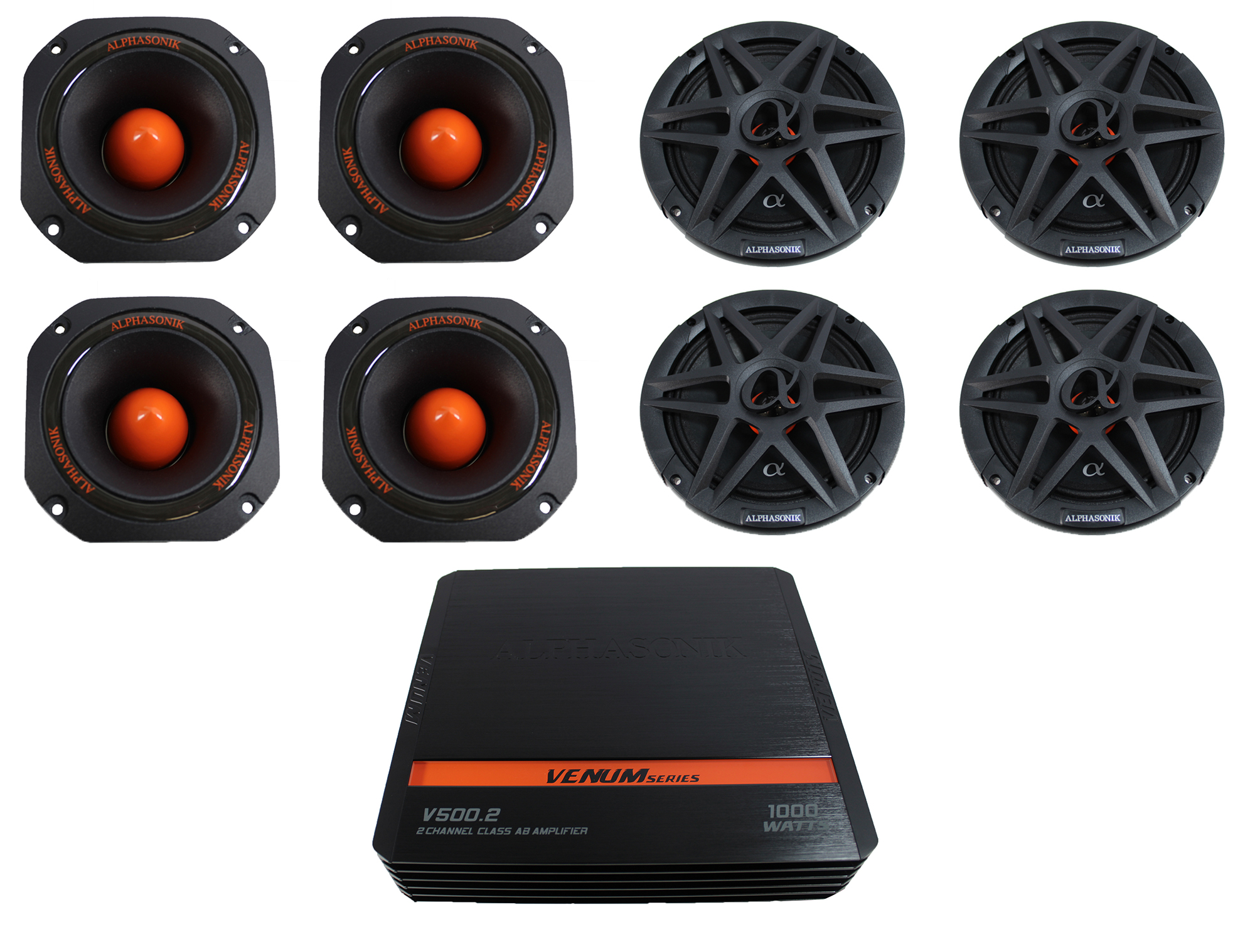 4 speakers 2 tweeters 4 channel amp