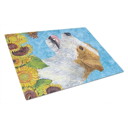 

Carolines Treasures SS4137LCB Jack Russell Terrier in Summer Flowers Glass Cutting Board Large 12H x 16W multicolor