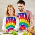 thumbnail image 3 of Rainbow Tie Dye Mandala Apron-Garden Aprons for Women with Pockets-Cotton Linen Waterproof Kitchen Cooking Gardening Aprons Adjustable for Kitchen,Cooking,BBQ and Salon 33x27 Inch, 3 of 7