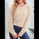 thumbnail image 4 of Sudaderas para Mujer, Suéteres de Cuello Redondo con Mangas de Punto , Moda 2025 Albaricoque M, 4 of 8