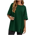 thumbnail image 2 of Karight Women's Crew Neck T Shirt Oversized Casual Loose Short Sleeve Tee Summer Athletic Workout Pullover Tops with Pockets, 2 of 9