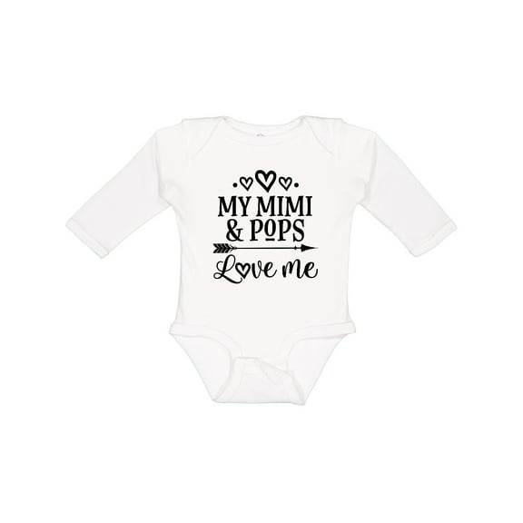 Inktastic Mimi and Pops Love Me Girls Long Sleeve Baby Bodysuit