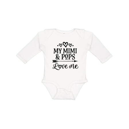 

Inktastic Mimi and Pops Love Me Gift Baby Girl Long Sleeve Bodysuit