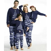 GRNSHTS Matching Family Christmas Pajamas Set Adult Mens Womens Kids Sleepwear Nightwear Holiday Xmas Pjs (Blue-kids2/3T)