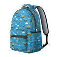 thumbnail image 2 of Excavator and Crane Blue Pattern Backpack for School, Cute School Bag with Adjustable Shoulder Straps and Padded Back, 15.3"x11"x7.1", 2 of 5